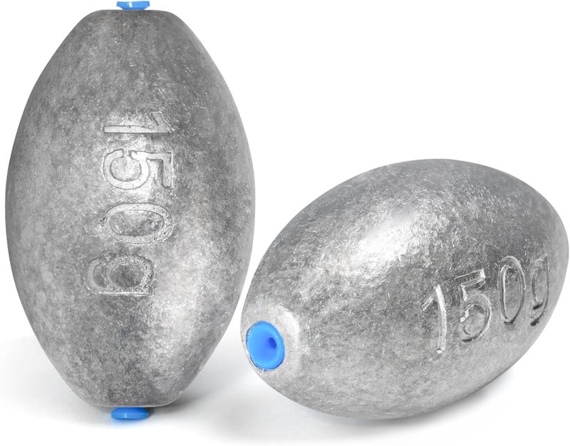 BLUEWING Egg Sinkers Fishing Weights Oval Shaped Fishing Sinkers Lead Fishing Sinker for Saltwater Fishing，1/8 oz to 7 oz - Image 1